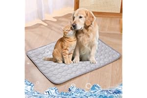 XINTIANWANG FRESHPAD - Tapis Rafraichissant Pour Chiens Et Chats, Fresh Pad Pour Chien, Arvento Chat Coussin Chien Anti Chaleur, Matelas Réfrigérant Animaux, Portable, Lavable, Anti-Morsures (Gris, 100x75cm)