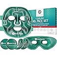 Maschera Viso e Occhi Rinfrescante – Gel a Tecnologia Medi Grade – Set Completo di Maschera per il Viso, Patch Occhi e Contor