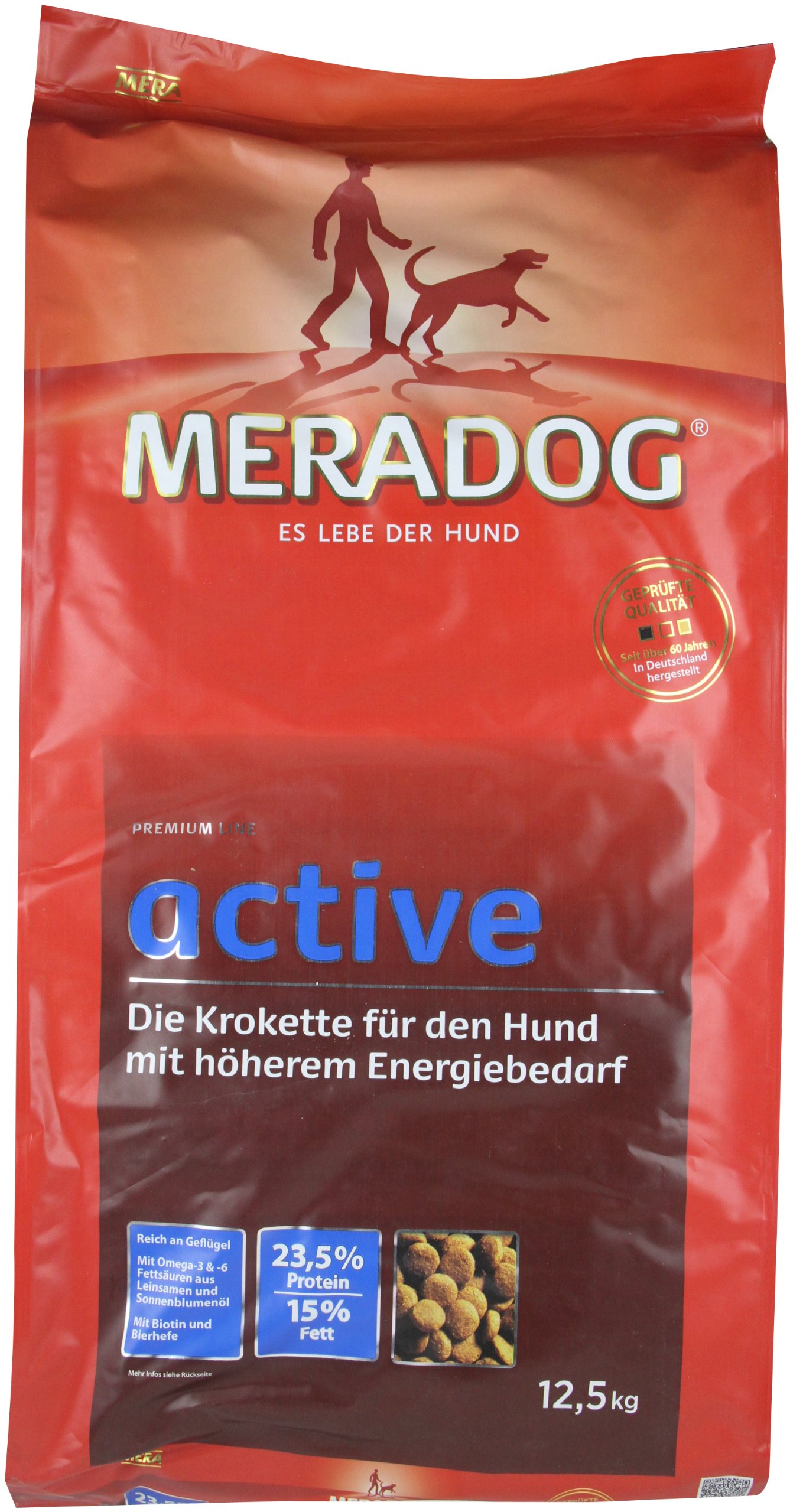 Meradog Premium Active Dry Food, Croquettes for Adult Dogs with