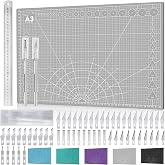 Miuzei A3 Cutting Mat Set Cutting Mat Drawing Mat Craft Mat (Grey)