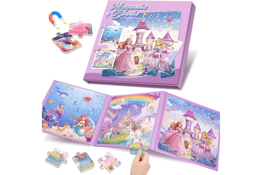 Dikence Magnetic Puzzles for Kids Girls Boys Travel Games for Toddlers Car Airplane Activities | Educational Toys - Best Birthday Gift for Boy Girls