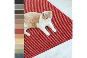 KARAT Paillasson en Sisal pour Chats,Tapis Griffoir,Tapis de grattage pour Chats,Tapis à griffer,Tapis à gratter résistant,Protection Idéale pour Meubles et Le Bien-être du Chat (Rouge 60x80 cm)