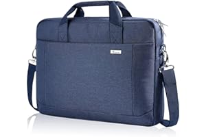Voova Grand Sacoche pour Ordinateur Portable 14 15 15.6 16 pouces Sac à bandoulière Sac à main pc 30% de Capacité en Plus Compartiments Durable Épais Imperméable peut être Placé sur la Valise Bleu