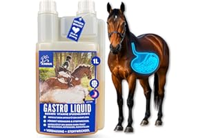 EMMA Lievito di birra Cavallo 1L Gastro Liquido + Vitamine B Minerali Oligoelementi - Lievito vivo per la digestione dello stomaco e dell'intestino e per il metabolismo Manto lucido Pelle Corno Cavallo