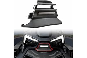 SAUTVS Front Center Fairing with Accent Light for Can Am Ryker, Black Center Front Fairing with Accent Light for Can-Am Ryker 600 900 Rally Edition 2019-2024 Accessories (Replace #705013110)