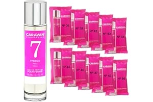 CARAVAN FRAGANCIAS Perfume de Mujer Nº7 de 150 ml + Set de 10 Viales de Fragancias femeninas distintas de Caravan para descubrir nuevos aromas
