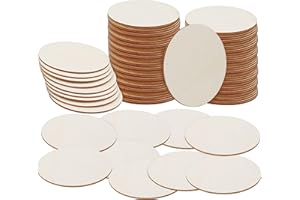 Belle Vous Pack de 100 Discos de Madera Sin Acabado – 10 cm con 2 mm de Grosor - Madera Rodajas Natural en Blanco - Circulo Madera para Manualidades, Posavasos, Adornos del Hogar