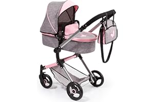 Bayer Design 18433AA Landau pour Poupée Neo Vario avec Sac, Convertible en Poussette Canne, Pliable, réglable, Reversible