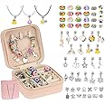 Hysagtek Jewellery Making Kit Bracelet Making Kit 66 Pcs DIY Girls Charm Bracelet Making Bracelets for Girls Beads Necklace kit Jewelry Making Charm Pendants Craft with Box, Rainbow
