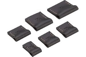 KIRSCHEN Protection de coupe - Protection pour 6 ciseaux à bois avec largeur de lame de 6, 10, 12, 16, 20, 26 mm de largeur, protège-lame en cuir, protection de lame 6 pièces 8505000