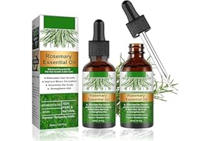 MIIOTO Huile de Romarin Cheveux 60ml, 100% Pure Rosemary Oil for Hair Growth, Huile Essentielle Romarin, Naturelles Pures Huile, Stimule la Croissance des Cheveux, pour Hommes et Femmes