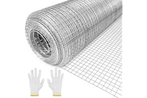 4BAOHUI Drahtgitter Feinmaschig, 40cm x 5m Wühlmausgitter für Hochbeet, Maschendraht Rolle Verzinkt, Maschenweite 6 mm, Drahtgeflecht als Hasendraht Volierendraht kaninchendraht Hühnerdraht hasengitter