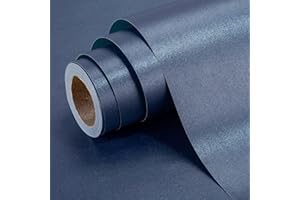 Wikadlik Rotolo di carta da regalo, colore blu scuro, 43 cm x 10 m, tinta unita, effetto perlato, per festa del papà, compleanni, vacanze