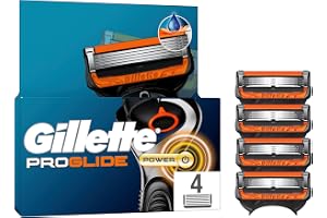 Gillette Proglide Power 4 ersättningsrakblad med dubbel smörjning före och efter blad och EverGlide-smörjning för otroligt dj