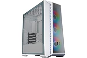 Cooler Master MasterBox 520 Mesh Obudowa PC Mid-Tower ATX - 3 Preinstalowane Wentylatory, Wiele Konfiguracji Przepływu Powietrza, Siatka na Przodzie i Szkło Hartowane z Boku, Kontroler ARGB - Biała