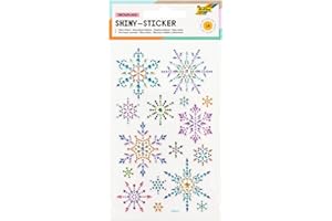 Folia 18306 Shiny Snowflake, 16 pegatinas de brillantes de colores, en diferentes diseños, fácil de quitar de la lámina