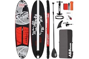 Tavola Paddle Surf Gonfiabile con Accessori Premium - A&BBOARD, 10'6"X30"/32" Stand Up Paddle Gonfiabile, Zaino da viaggio, Pompa a doppia azione, Grande stabilità e resistenza, Adatta a Tutti i Livelli di difficoltà