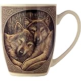 Puckator Lisa Parker Loyal Companions Wolf Porcelain Mug - Funny Home Accessories - Cute Gifts for Girlfriend - Large Mugs fo