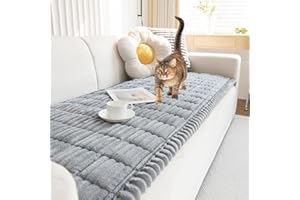 Topchances Thick Sofa Cover 1 2 3 Seater,Non-Slip Seat Cushions,New Super Soft Couch Cushions,Washable Sofa Pads Suitable for Dog Pet Living Room Furniture Protector(Light Gray,70×150cm)