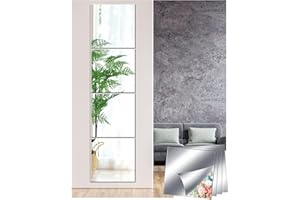 Sqinor Samoprzylepne lustro na ścianę, do przyklejania, do szafy, drzwi, sypialni, salonu, korytarza, fitnessu