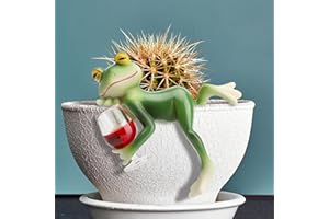 DAWRIS Vaso da fiori da appendere a forma di rana divertente, ideale per giardino, balcone, acquario e bacini di pesce, decorazione perfetta per gli amanti del giardino