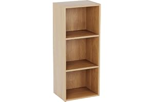 Vida Designs Oxford 3 nivåer kub bokhylla, ek trä hylla display förvaringsenhet kontor vardagsrum möbler