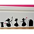 uksellingsuppliers Cartoon Decal Mouse Hole Wall Sticker Cinderella Mice Skirting Board Wall Art Sticker Vinyl Decal 19cm x 6cm. Black with pink bow