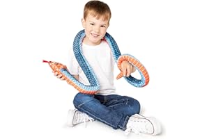 Zappi Co Wypełniona miękka pluszowa zabawka dla dzieci – część kolekcji zwierząt safari, idealna dla dzieci (długość 180 cm) (niebieski wąż koralowy)