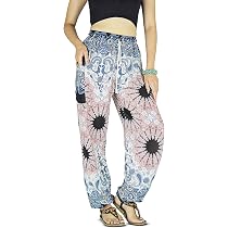 Pantaloni Harem Donna Pantalone Aladino Yoga Boho Baggy Ampi Larghi - 6