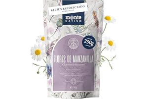 Manzanilla Natural Monte Nativo (250g) - Té Manzanilla Infusion - Chamomilla - Infusiones de hierbas – Té de hierbas - Cuidadosamente cortado y secado – 100% puro y natural