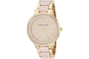 Anne Klein Damski zegarek z żywicy na bransolecie Czarny/złoty