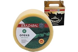 THE BASQUE gourmet - Fromage blanc de brebis – Fromage Idiazabal AOP entier – 1,6 kg – Lait cru – Fromage affiné artisanal du Pays Basque – Présenté en boîte cadeau (1,6 Kg, Naturel)