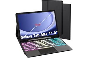 ROOFEI for Samsung Galaxy Tab A9+ A9 Plus 11" Keyboard Case: 3 Zone 7 Colours Backlit Trackpad Keyboard for 11 inch Galaxy Tab A9 Plus 2023 - Detachable Smart Touchpad Wireless Keyboard Folio Tablet Cover