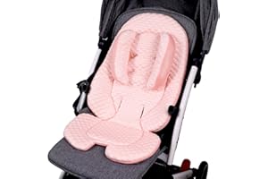 KAKIBLIN Baby Car Seat Liner to Newborn Baby Pillow Breathable Fabric Headrest for Swing Stroller Baby Rocker (Pink)