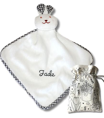 Doudou Lapin Personnalisé Avec Prénom Brodé - Peluche Douce 30cm - Cadeau Naissance Unique