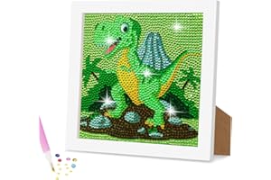 AUAUY Diamond Painting Kinder mit Holzrahmen, 5D DIY Diamond Painting Set, Malen Nach Zahlen Diamant Painting Kinder Mädchen Erwachsene, Diamant Painting Bilder Arts Craft für Home Wand Decor (Tier)