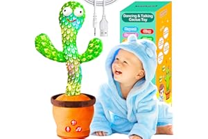 Vitosup Tanzender Sprechender Kaktus Baby Spielzeug, Lautstärke einstellbar, Nachahmend Singend Wiederholend, Interaktives Plüsch-Babyspielzeug/Geschenk für Jungen Mädchen