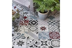 RE-COVERTILES 15 Pezzi 20x20 cm - PP00040 Decorazione Adesiva in PVC per Pavimenti su Materiale calpestabile - Stickers Design - Ginevra
