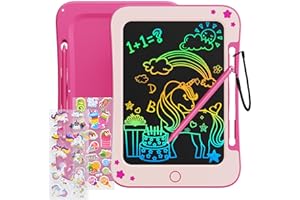TEKFUN Tablette Dessin Enfant Jouets Enfant 3 4 5 6 7 Ans Garçon Fille,Tablette d'écriture LCD 8,5 Pouces Ardoise Magique,éducatifs Jouet Cadeaux d'anniversaire de Noël pour Enfants (Rose)