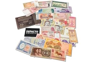 IMPACTO COLECCIONABLES Raccolta valuta estera - 25 Banconote in valuta Mondiale provenienti da 25 Paesi - Valuta da Collezione estera - Collezione di valute del Vecchio Mondo
