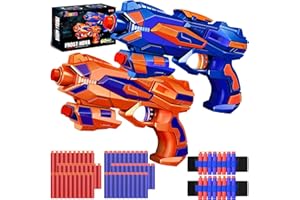 JONEG 2 Stück Schaumstoff Dart Blaster Spielzeugpistole Dart-Blaster Spielzeug Pistole Set Blaster Gun mit 60 Darts Geschenk für 3-8 Jahre Mädchen Junge Spielzeug Geburtstag Kinderspielzeug