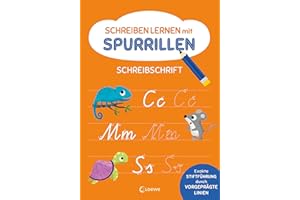 Schreiben lernen mit Spurrillen - Schreibschrift: Schreibblock mit vorgeprägten Linien für Schulkinder ab 6 Jahren