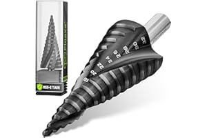 Pinava® Wiertło stopniowe HSS Cobalt Pro TiAIN [bardzo trwałe i odporne na wysokie temperatury] – profesjonalne wiertło stożkowe do stali nierdzewnej, metalu, drewna, tworzywa sztucznego – bardzo