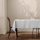 Home Direct Rectangular Fabric Tablecloth, Tablecloth, Table Cover White 100cm x 140cm 39"x55"