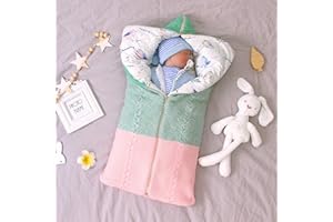 Taotigzu Gigoteuse Bébé Hiver 0-12 Mois Turbulette Bebe Coton Tricoté Unisexe Fille Garçon Zip Sac de Couchage pour Bambin