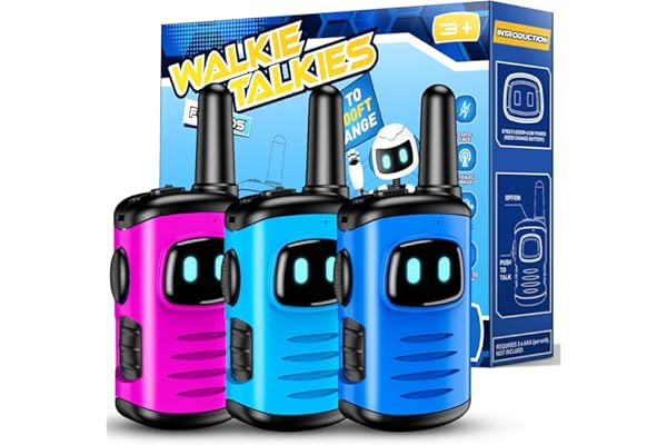 EUCOCO Talkie Walkie Enfants 3 Pièces, Jouet Enfant 3 4 5 6 7 8 Ans Garçon Fille Cadeau 3-10 Ans Garcon Jeux Enfant 3-10 Ans Toki Walki Jouet Garcon Cadeau Anniversaire Fille