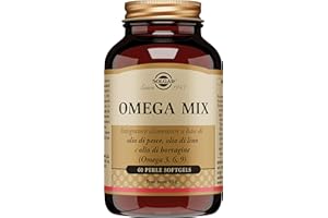 Solgar Omega Mix - 60 perle softgels - Integratore alimentare con olio di pesce, olio di semi di lino e olio di borragine, fonti di Omega-3, Omega-6 e Omega-9