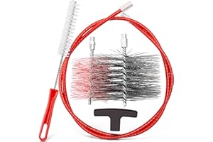 KAMINXPERT Stove & Pellet Stove Cleaning Kit with Flexible Push Rod 80mm & 150mm Stove Pipe Brushes