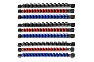 BOTEWO 9PCS Organizer Bussole Sae: Supporti per Chiavi a Bussola con 129 Clip per Bussole da 1/4 di Pollice - 3/8 di Pollice - 1/2 di Pollice