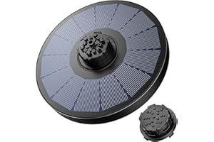 ANSTA Bomba de fuente solar, 7 tipos de fuentes, adecuada para estanques, piscinas, energía solar de 2,2 W, boquilla 4 en 1, bomba solar para piscina
